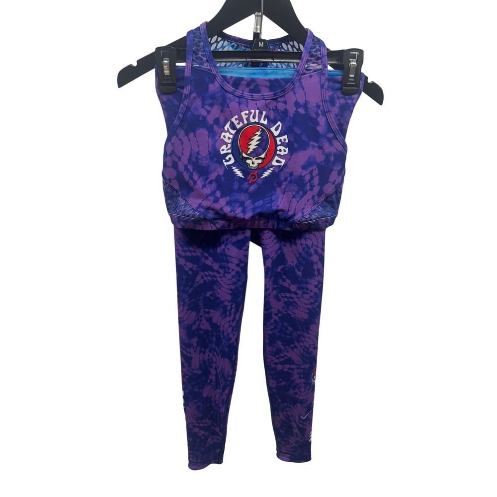 Grateful Dead x Peloton Purple Tie Dye Activewear Legging Sports Bra Workout Set